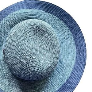Sloggers hat Blue Braided Garden Sun Hat Wide Brim Medium Wind Lanyard NWOT